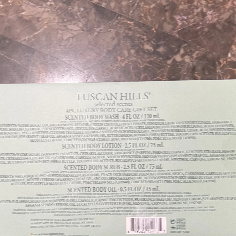 PRICE DROP!!!! Tuscan Hills Spearmint & Argan Oil Body Care Gift Set 4 pc set